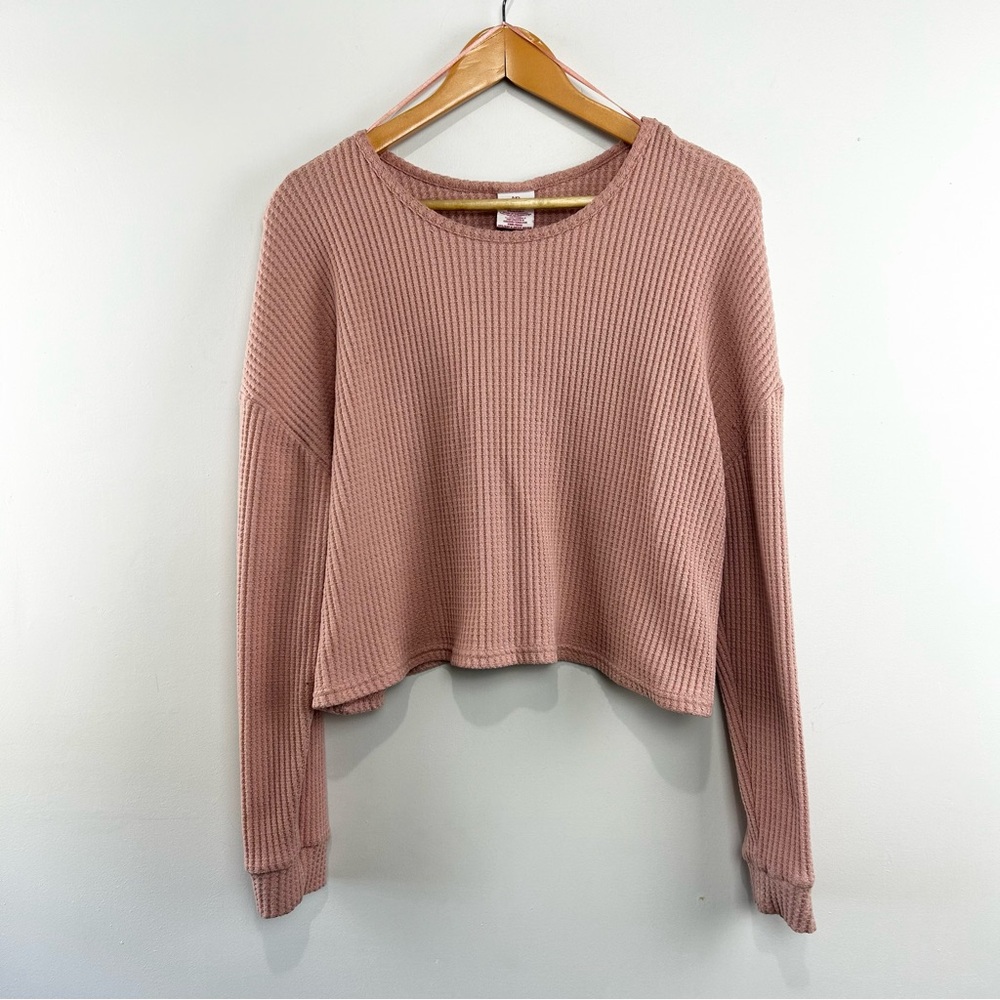NOBO Pink Crop Waffle Long Sleeve XXL EUC